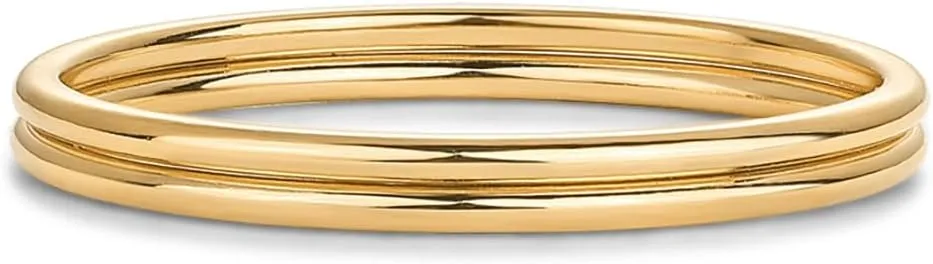 PAVOI 14K Gold Plated Stackable Ring Pack for Women | Waterproof Stainless Steel Dainty Layering Thin Rings Set