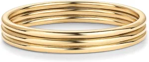 PAVOI 14K Gold Plated Stackable Ring Pack for Women | Waterproof Stainless Steel Dainty Layering Thin Rings Set