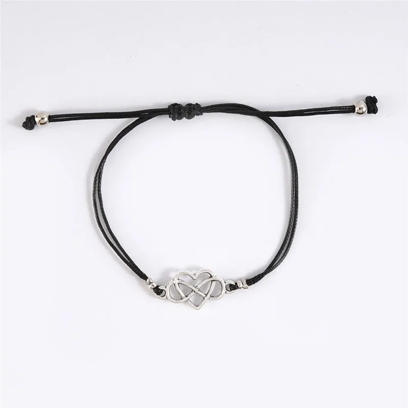Personalized Alloy Heart-Shaped Lovers Bracelet