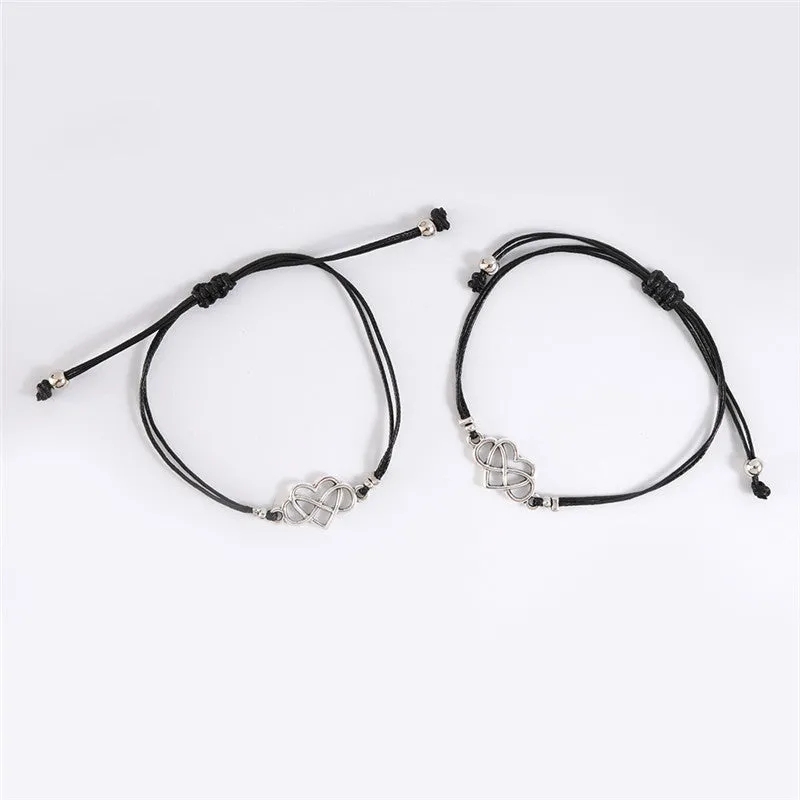 Personalized Alloy Heart-Shaped Lovers Bracelet