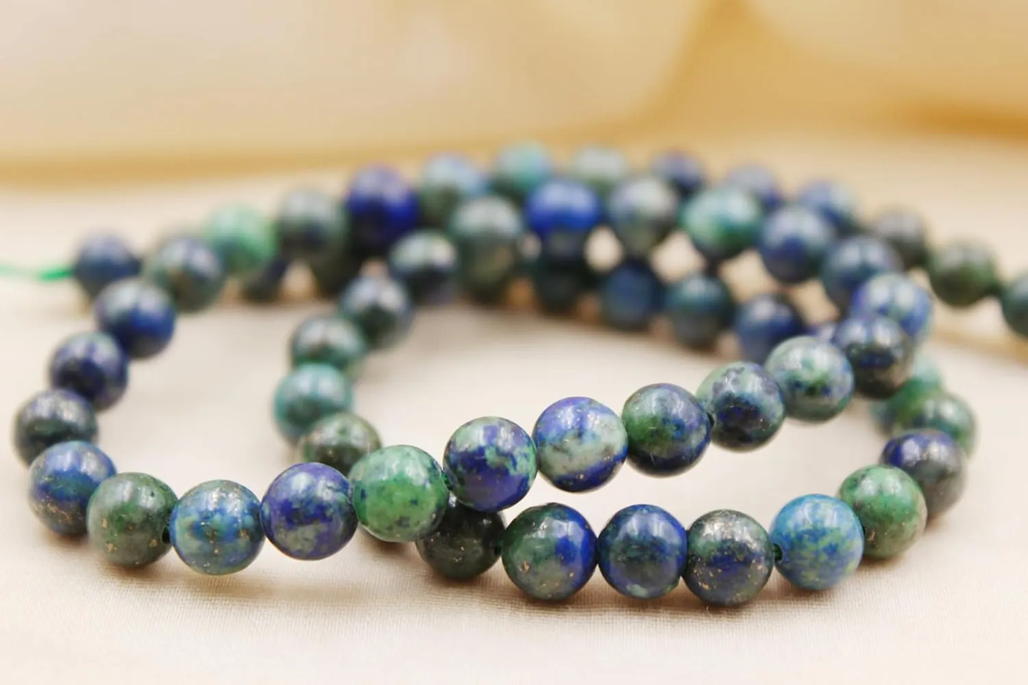 Personalized Beaded Bracelets, 6mm Gemstone Bracelet, Laser Engraved Bracelet, Customized Beaded Bracelet, Personalized Jewelry Gifts (Azurite Malachite)