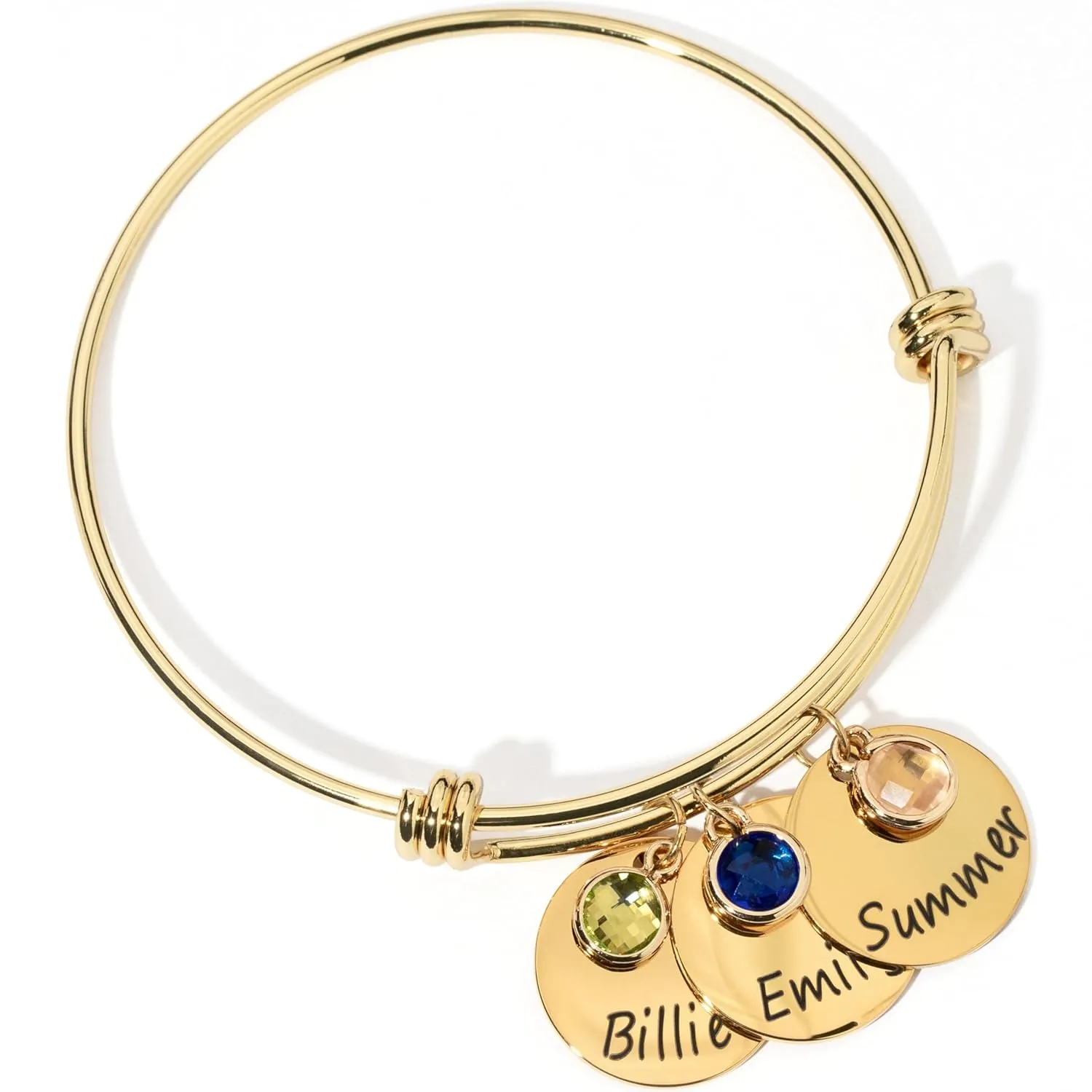 Personalized Birthstone Bracelet Custom Engraved Name Charm, Friendship Jewelry for Bridesmaid, Mom Mother's Day Gift, Best Gift for Grandma, Matching Bracelets for Women  ABR-LC-BS