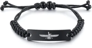 Personalized Custom Name Gifts Bracelets for Men,Farvahar Bracelet, Men Bracelet, Ahura Mazd, Zoroastrian Bracelet, Persian Bracelet, Persian Jewelry (Style 9)