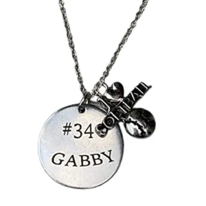 Personalized Engraved Softball Necklace with Name & Number, Custom Softball Gift, Softball Pendent Jewelry, Softball Players & Team Gifts