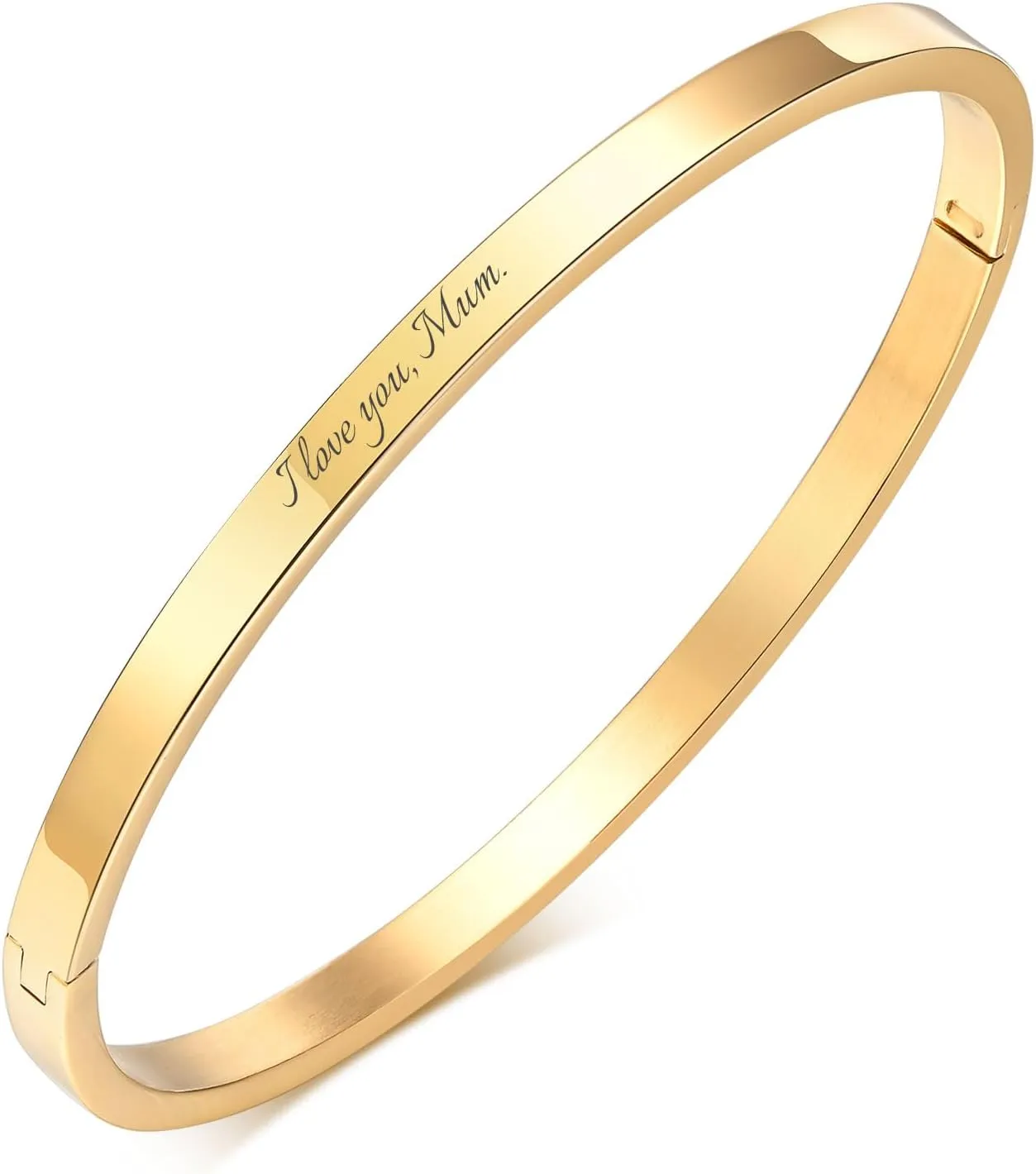 Personalized Gold Bracelets for Women - 14K Gold Plated Bracelet,Quote Name ID Engraved Bangle Friendship Bracelet Trendy Jewelry,Anniversary Christmas Valentines Day Gifts for Her Girlfriend