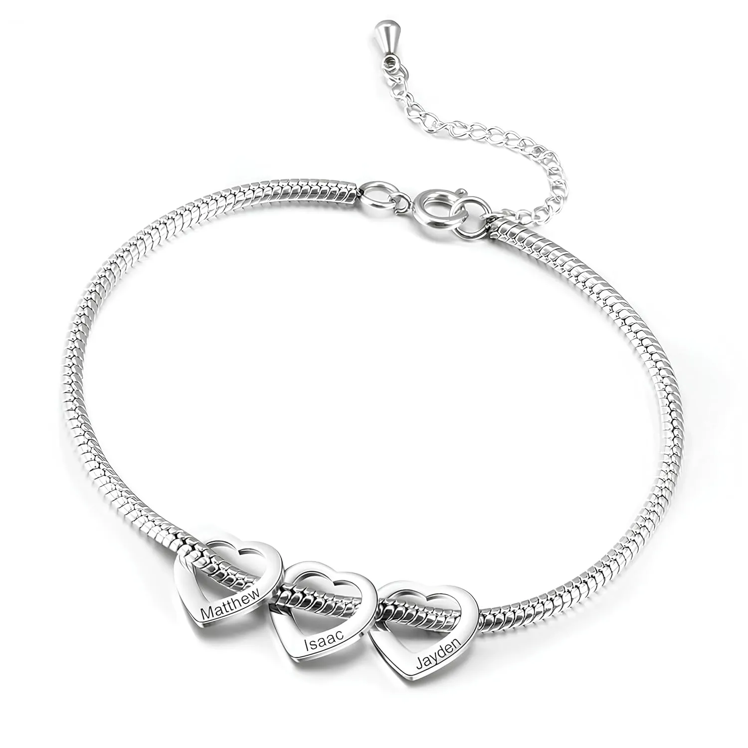 Personalized Grandma Bracelet with Grandkids Names - Custom Made Family Charm Bracelet for Grandmother, Mother, Wife - Gift for Nana on Mother's Day, Birthdays, Anniversaries
