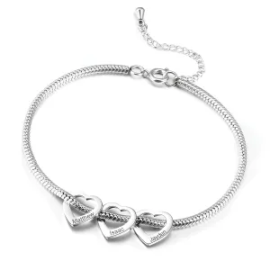 Personalized Grandma Bracelet with Grandkids Names - Custom Made Family Charm Bracelet for Grandmother, Mother, Wife - Gift for Nana on Mother's Day, Birthdays, Anniversaries