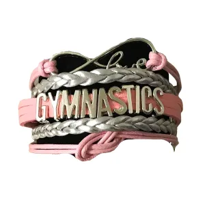 Personalized Gymnastics Bracelet with Letter Charm- Girls Gymnastics Charm Bracelet- Gymnastics Jewelry for Gymnast, Gymnastic Coaches & Teams