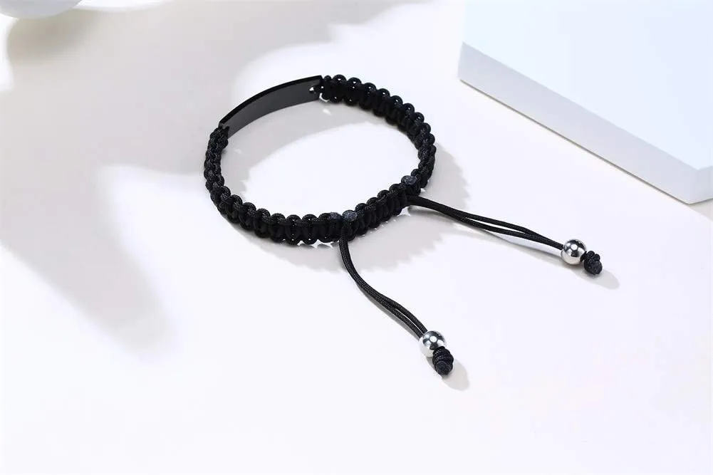 Personalized Handmade Braided Rope Macrame Bracelet for My Son - Always Remember, You Are Braver - Engraved Inspirational Bracelet, Birthday & Graduation Gift