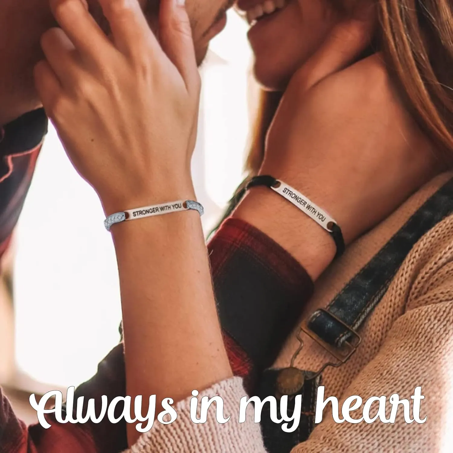 Personalized ID Couple Bracelets Custom Engraved Hand Braided Rope Wrist Bracelet Men Women Friendship Adjustable Custom Valentine's Day