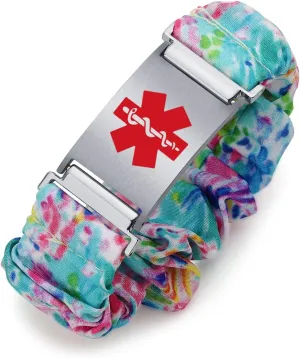 Personalized Medical Alert Bracelets for Women Custom Medical ID Bracelets for Women Elastic Cloth Band Emergency Bracelet with Free Engraving Adjustable 6.0-8.0 Inches