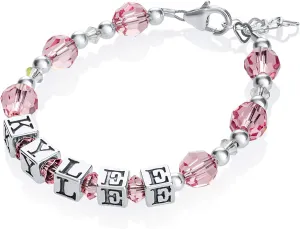 Personalized Name Baby Bracelet Sterling Silver with Austrian Crystals (BPN)