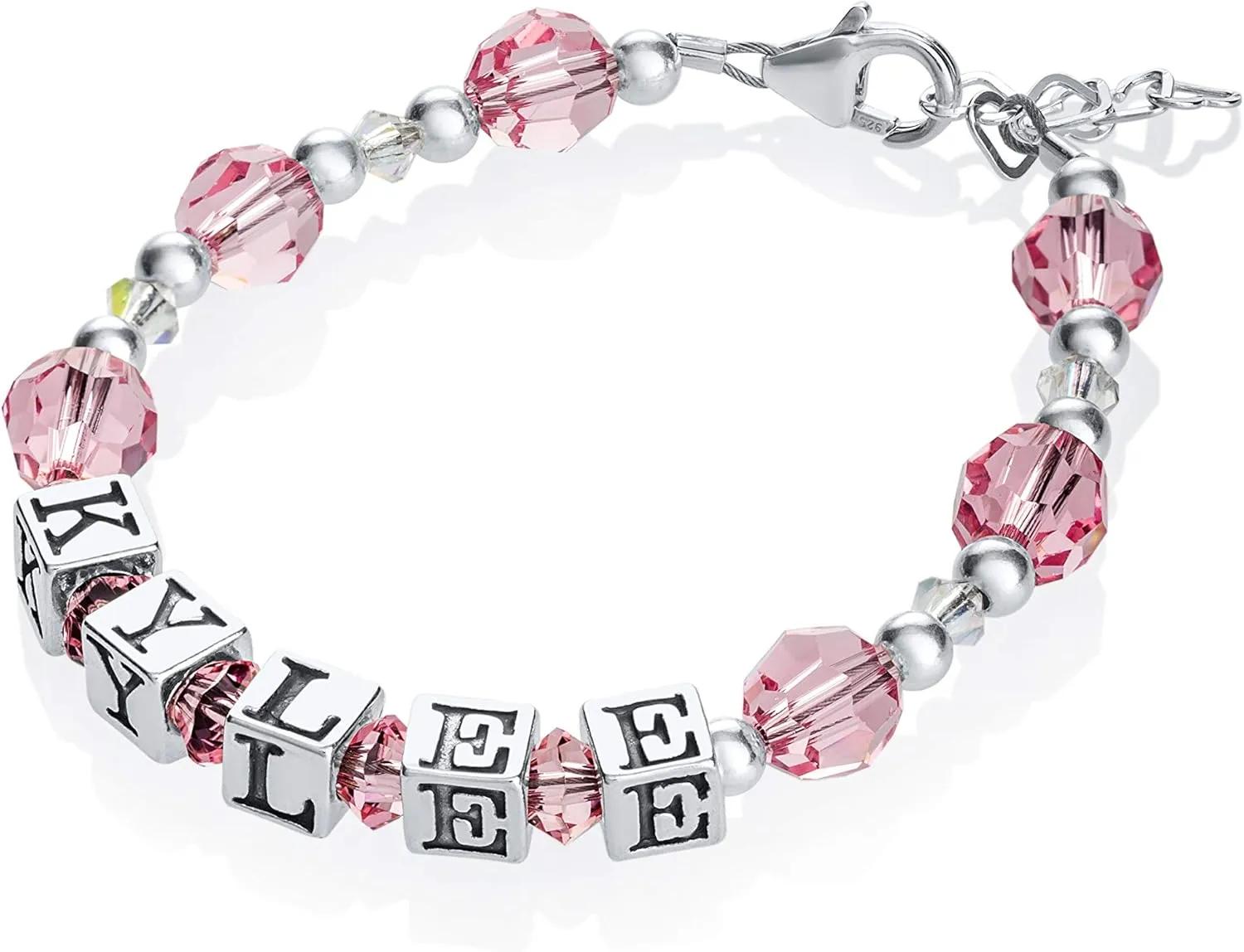 Personalized Name Baby Bracelet Sterling Silver with Austrian Crystals (BPN)