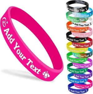 Personalized Silicone Wristbands with Text Logo Custom Rubber Bracelets 1 Pack Customized Silicone Bracelet for Events, Sports, Parties,Wedding
