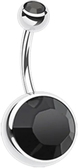 Pierced Owl 14GA 316L Stainless Steel Giant Sparkling Crystal Belly Button Ring