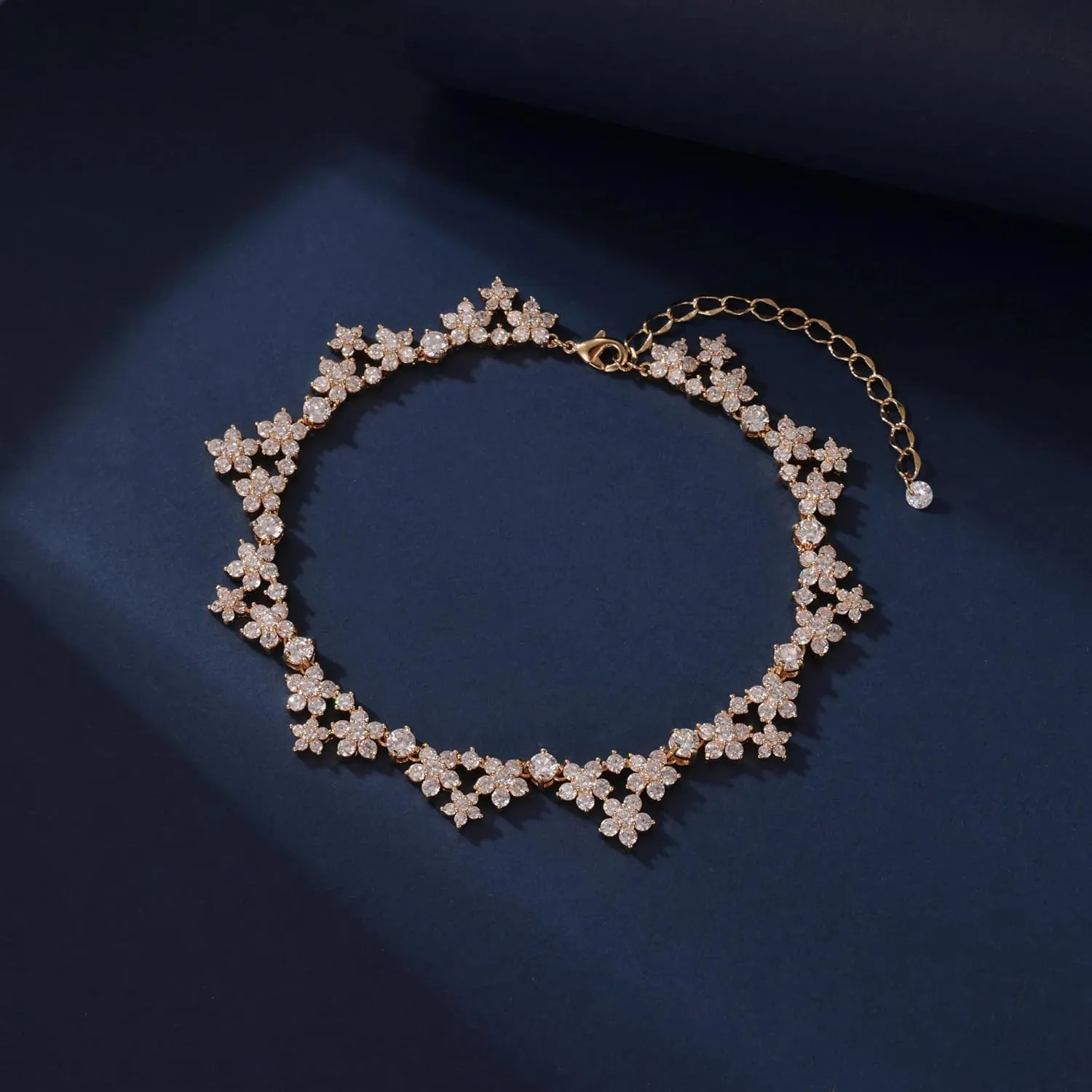 Plated Gold Silver Sparkling Cubic Zirconia Anklet Bracelet for Women  Bling Bling Ankle Jewelry