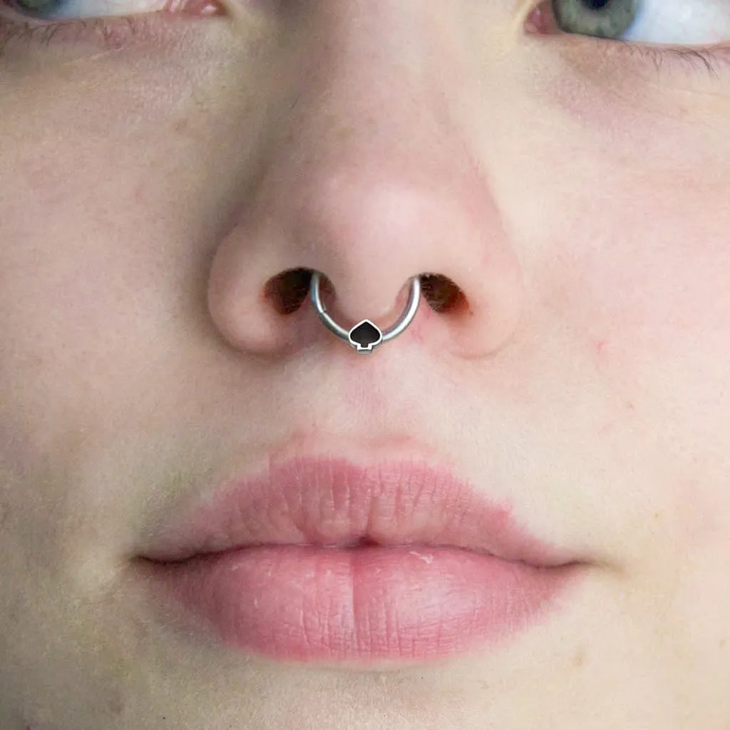 Poker Nose Rings Hoop and Nose Studs Sets Piercings Jewelry for Women Men Surgical Steel Hypoallergenic 16G Mustache Septum Ring Flat Back Nose Stud Earrings Helix Cartilage 6Pcs