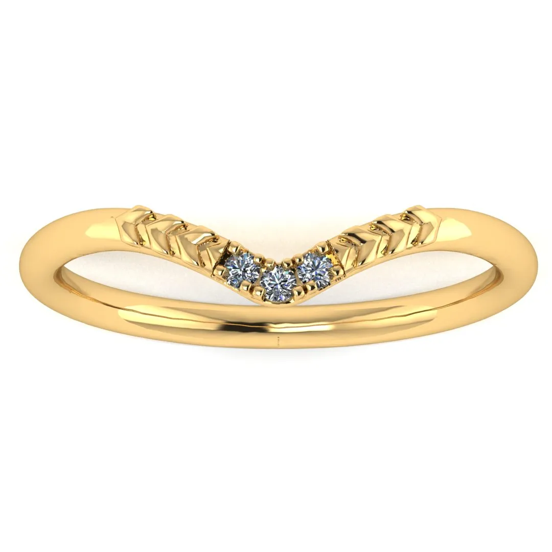 "Vera" Subtle Foliage V Shaped 0.06ct Diamond Eternity Ring ET40