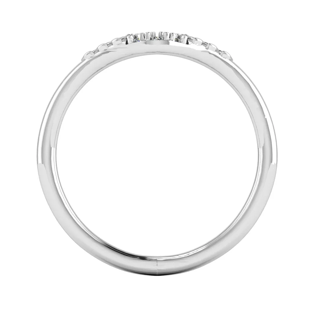 "Vera" Subtle Foliage V Shaped 0.06ct Diamond Eternity Ring ET40