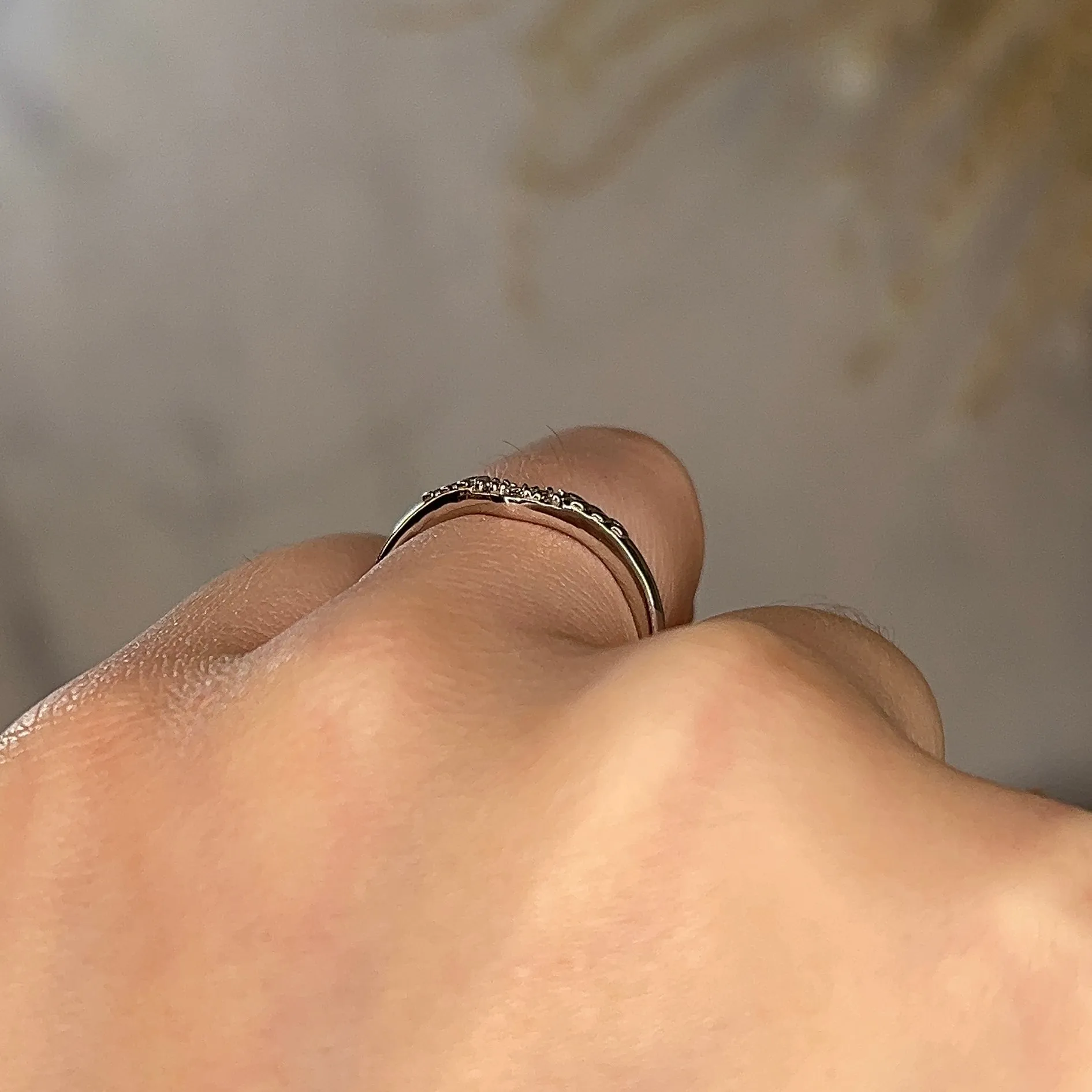 "Vera" Subtle Foliage V Shaped 0.06ct Diamond Eternity Ring ET40