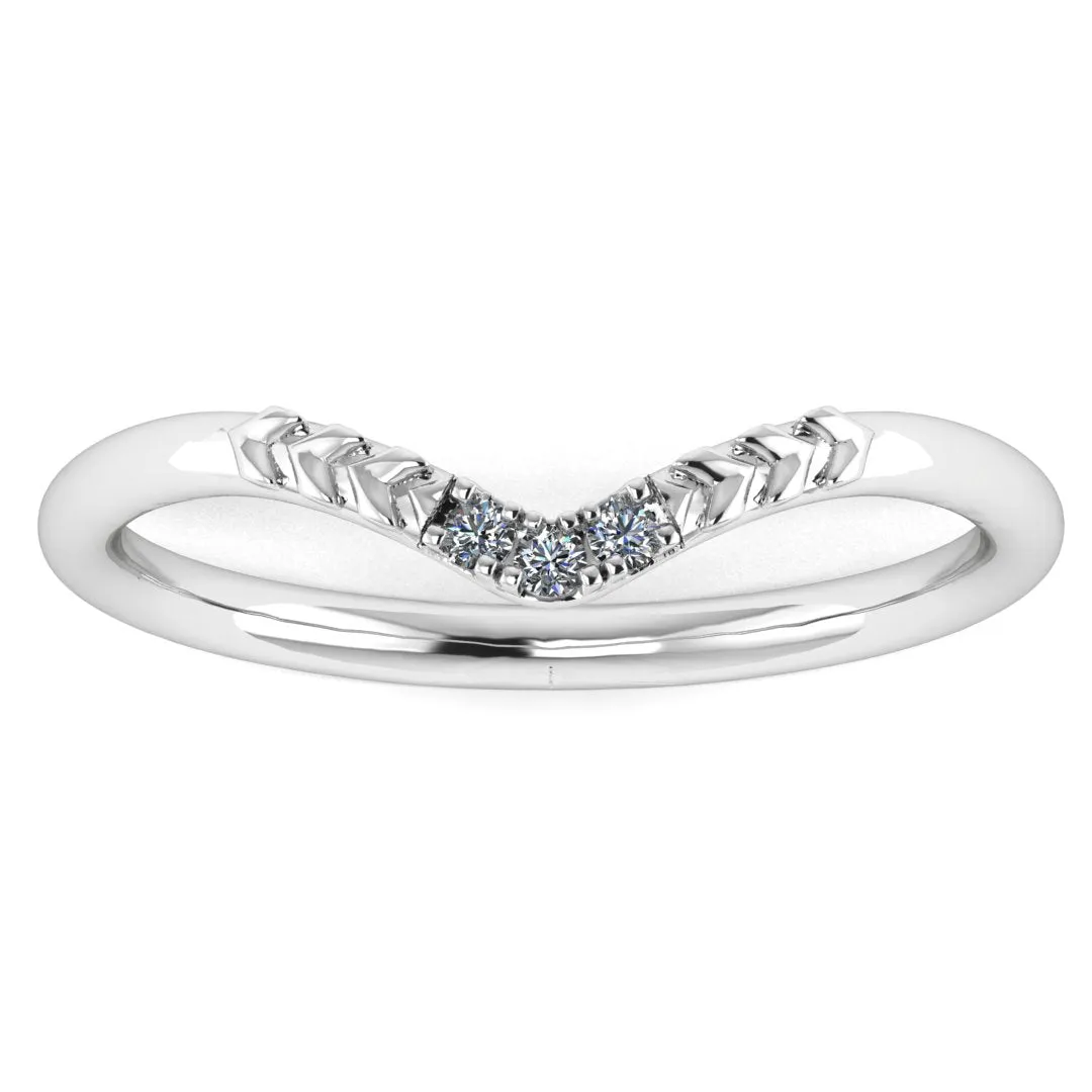 "Vera" Subtle Foliage V Shaped 0.06ct Diamond Eternity Ring ET40