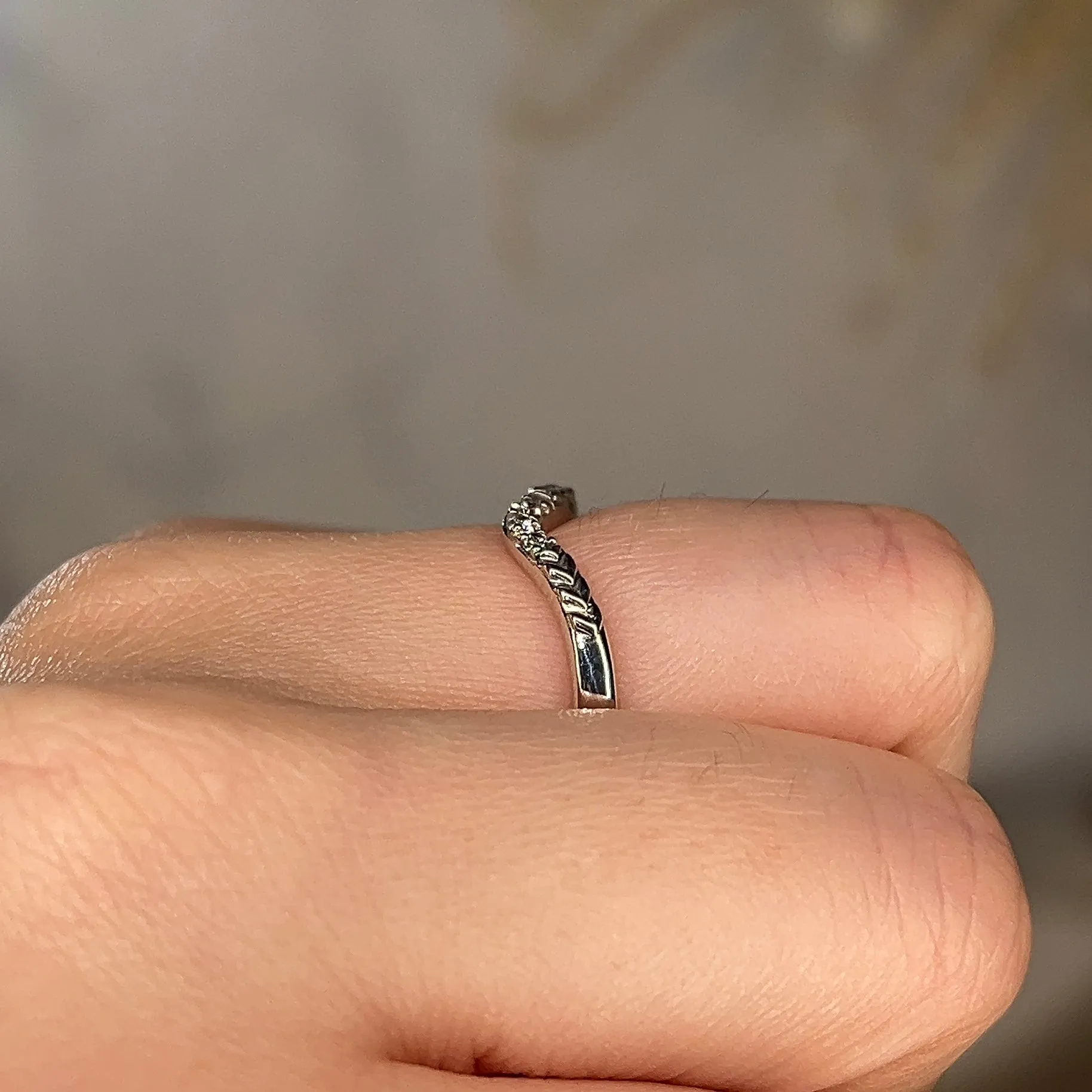 "Vera" Subtle Foliage V Shaped 0.06ct Diamond Eternity Ring ET40