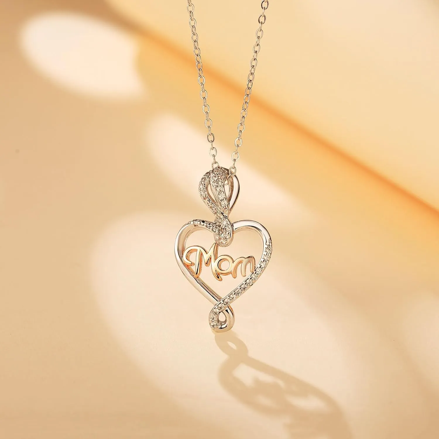 RAYSTAR Mothers Day Day Gifts for Mom, Silver Mom Necklace for Women Wife, Heart Infinity Mom Necklaces Birthday Jewelry Gifts for Mom from Daughter Son