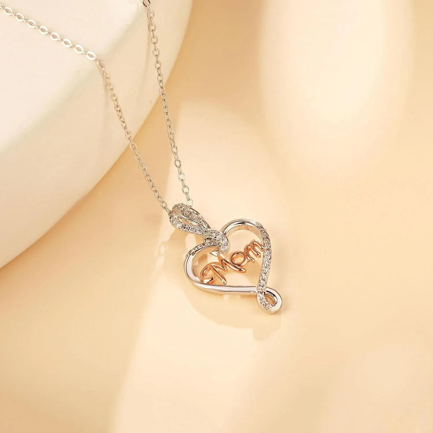 RAYSTAR Mothers Day Day Gifts for Mom, Silver Mom Necklace for Women Wife, Heart Infinity Mom Necklaces Birthday Jewelry Gifts for Mom from Daughter Son
