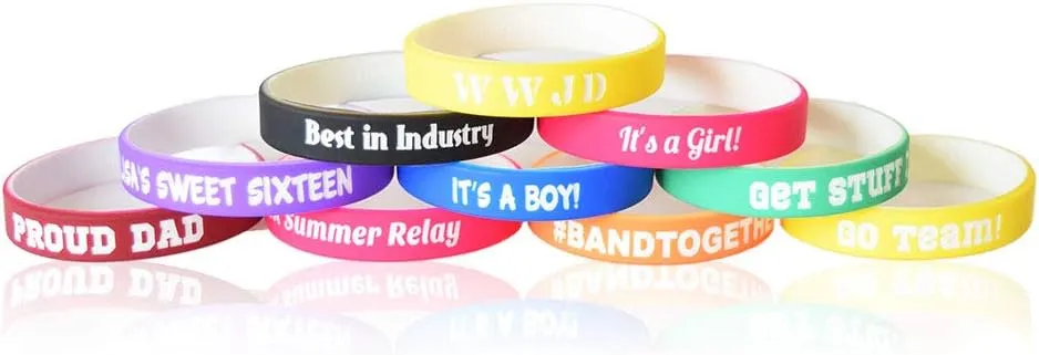 Reminderband Custom Luxe Silicone Wristbands - Personalized Customizable Rubber Bracelets - Customized for Motivation, Events, Gifts, Support, Fundraisers, Awareness