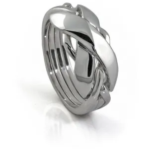 Retired LADIES 4 band STERLING SILVER Puzzle Ring 42SL