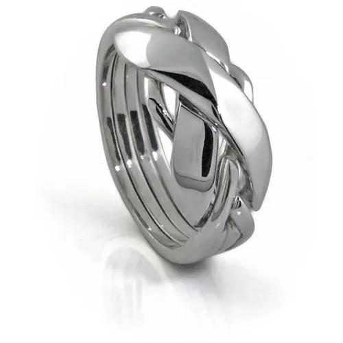 Retired LADIES 4 band STERLING SILVER Puzzle Ring 42SL