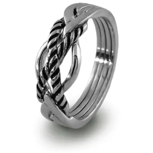 Retired LADIES 4 band STERLING SILVER Puzzle Ring 4TPSL