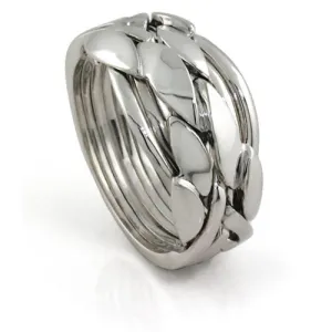 Retired MENS 7 band STERLING SILVER Puzzle Ring 7BCS