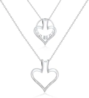 Ring Holder Necklace for Women - Silver Cubic Zirconia Heart Ring Keeper Necklaces for Women Men,Non-tarnish Wedding Engagement Ring Holder Necklace,Necklace Jewelry for Women Wife Nurse Doctor