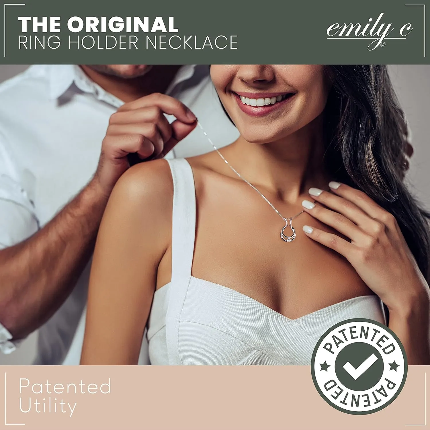 Ring Holder Necklace - Sterling Silver Ring Keeper Necklaces - Women & Men Wedding Ring Holder Necklace - Cute Necklace Jewelry for Women, Wife, Nurse, Doctor - Cute Ring Necklace Holder