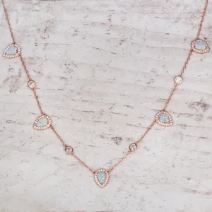Rose Gold Stardust Opal Necklace