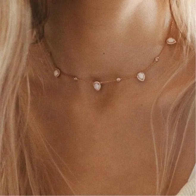 Rose Gold Stardust Opal Necklace