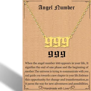 RWQIAN Angel Number Necklace For Women,Dainty Gold Plated Number 000 1111 111 222 333 444 555 666 777 888 999 Pendants Choker Chain Numerology Jewelry Necklace Gifts for Women Girls
