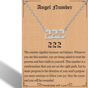 RWQIAN Angel Number Necklace For Women,Dainty Gold Plated Number 000 1111 111 222 333 444 555 666 777 888 999 Pendants Choker Chain Numerology Jewelry Necklace Gifts for Women Girls