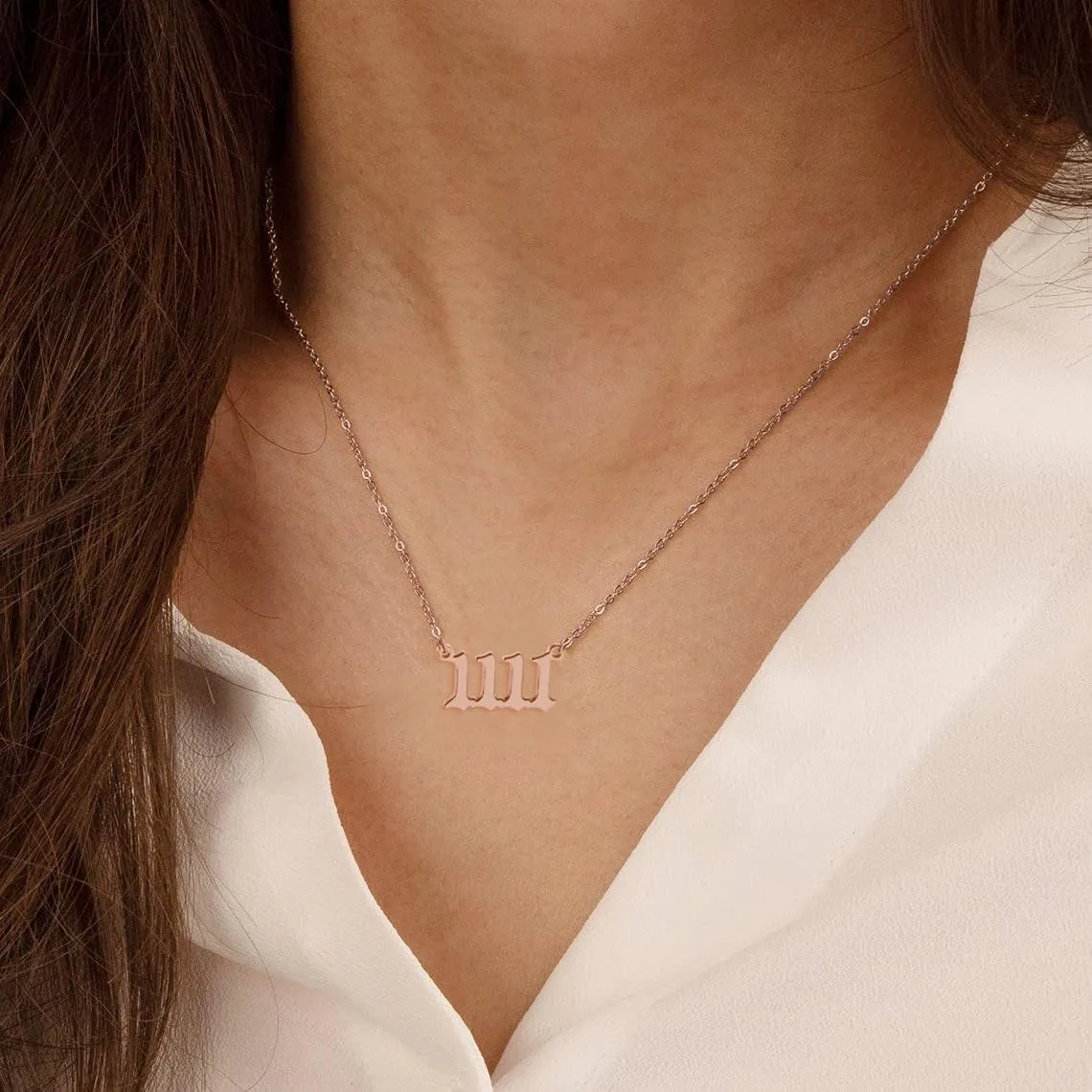 RWQIAN Angel Number Necklace For Women,Dainty Gold Plated Number 000 1111 111 222 333 444 555 666 777 888 999 Pendants Choker Chain Numerology Jewelry Necklace Gifts for Women Girls