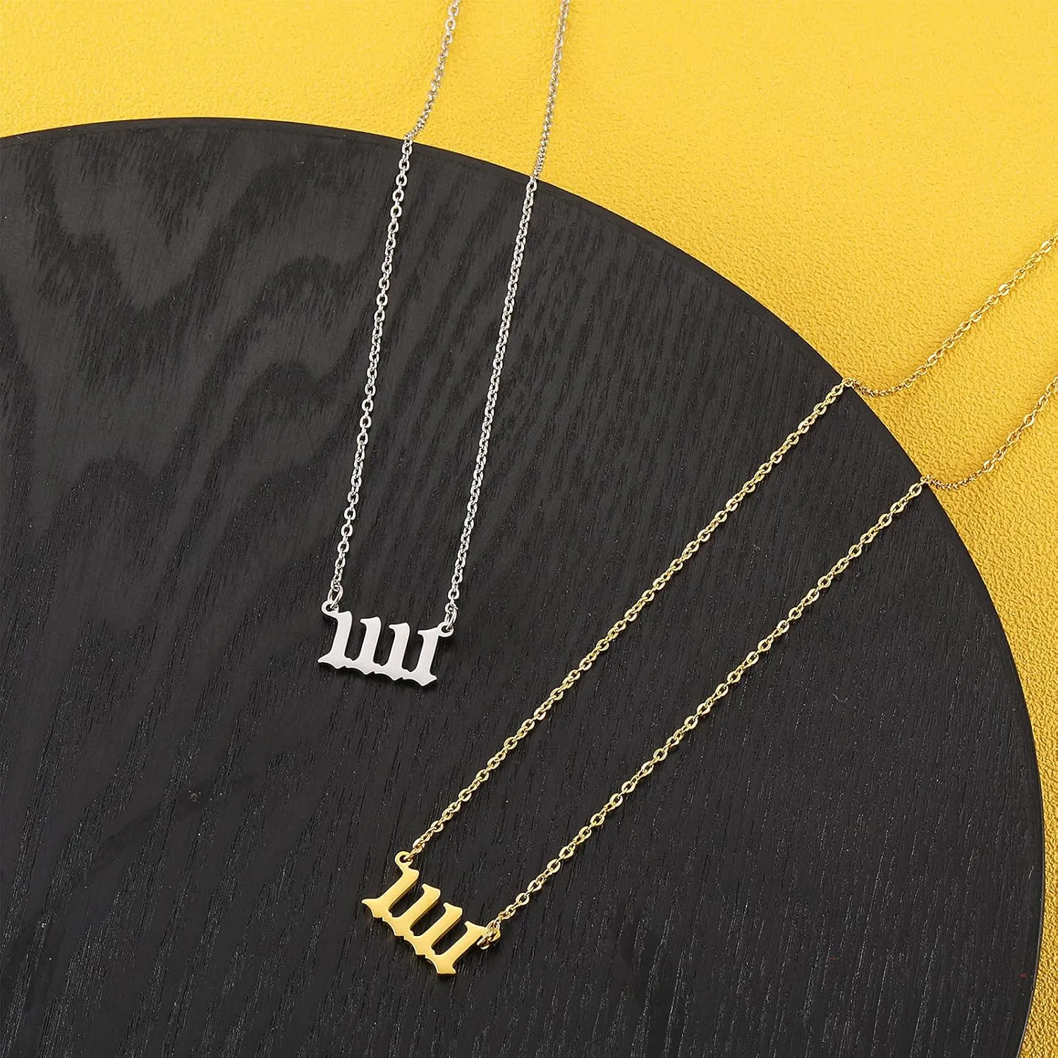 RWQIAN Angel Number Necklace For Women,Dainty Gold Plated Number 000 1111 111 222 333 444 555 666 777 888 999 Pendants Choker Chain Numerology Jewelry Necklace Gifts for Women Girls