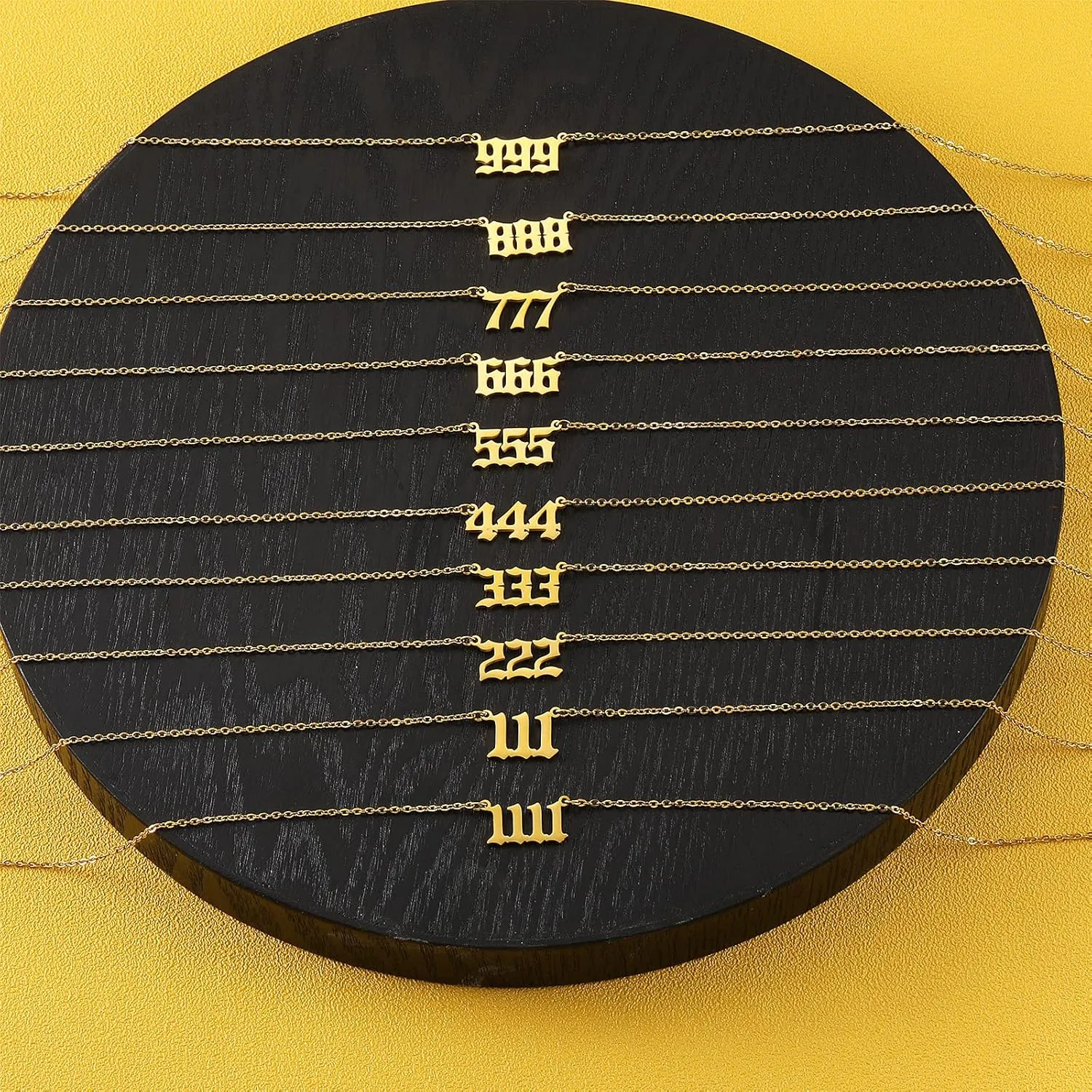 RWQIAN Angel Number Necklace For Women,Dainty Gold Plated Number 000 1111 111 222 333 444 555 666 777 888 999 Pendants Choker Chain Numerology Jewelry Necklace Gifts for Women Girls