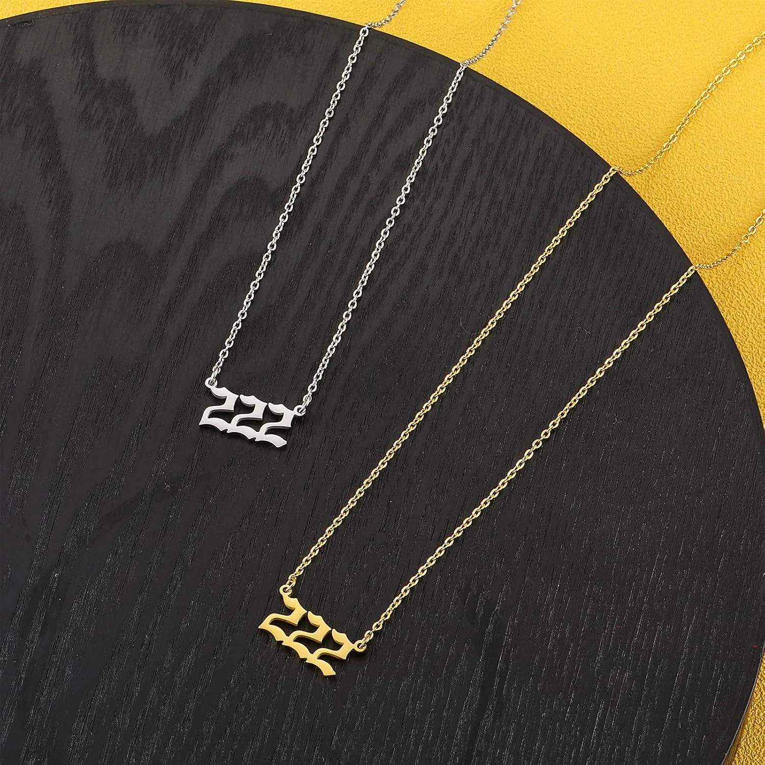 RWQIAN Angel Number Necklace For Women,Dainty Gold Plated Number 000 1111 111 222 333 444 555 666 777 888 999 Pendants Choker Chain Numerology Jewelry Necklace Gifts for Women Girls
