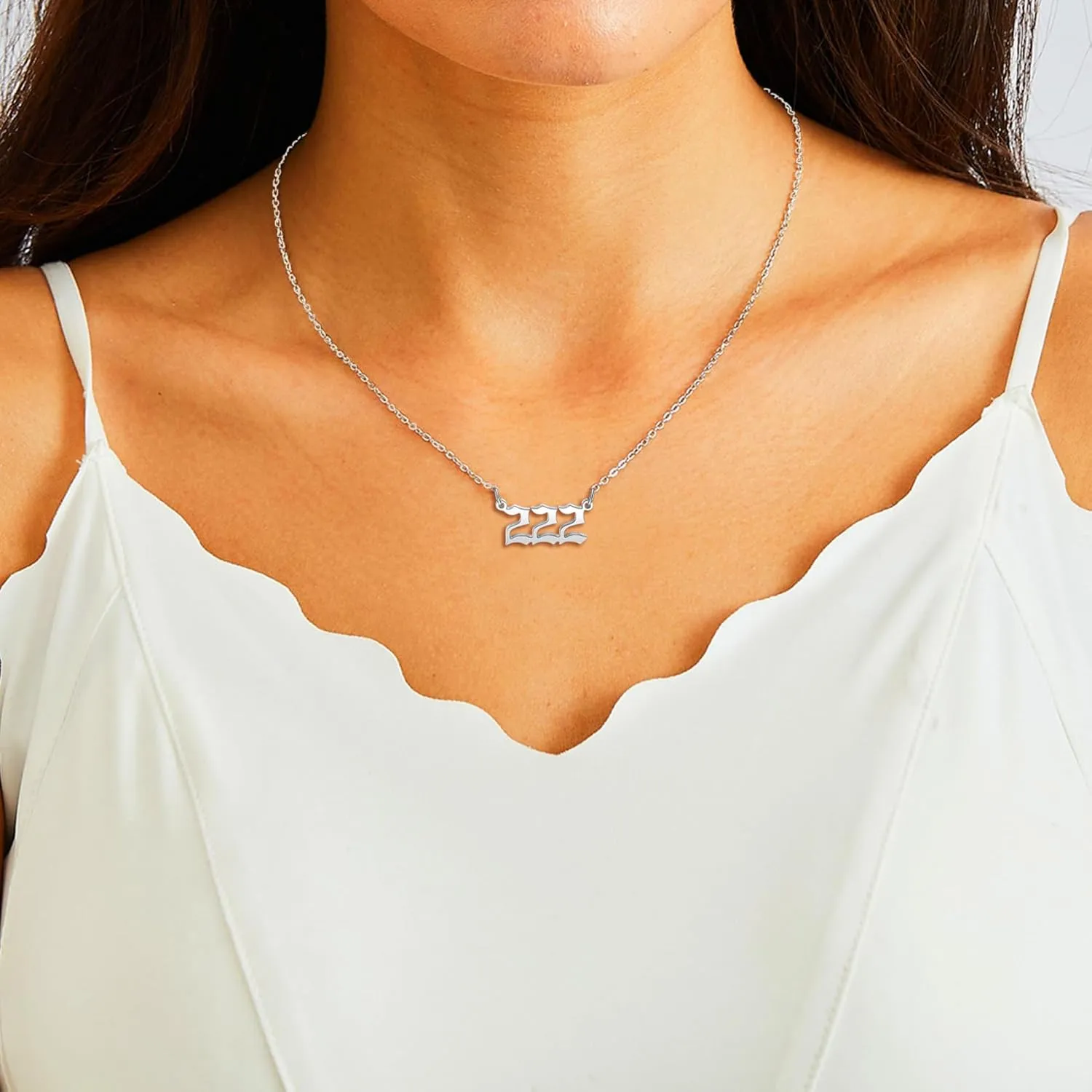 RWQIAN Angel Number Necklace For Women,Dainty Gold Plated Number 000 1111 111 222 333 444 555 666 777 888 999 Pendants Choker Chain Numerology Jewelry Necklace Gifts for Women Girls