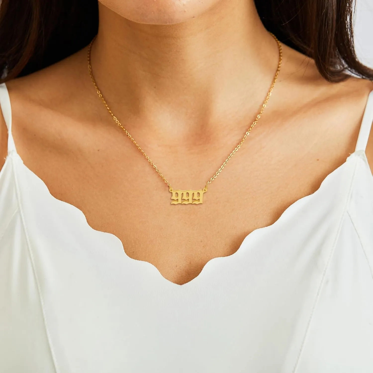 RWQIAN Angel Number Necklace For Women,Dainty Gold Plated Number 000 1111 111 222 333 444 555 666 777 888 999 Pendants Choker Chain Numerology Jewelry Necklace Gifts for Women Girls