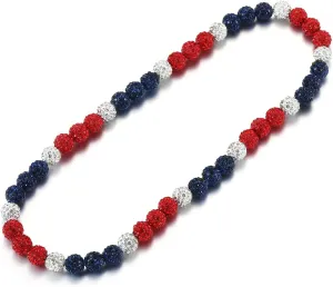 RWQIAN Baseball Beaded Necklace for Men Boys, Bling Drip Chains Inspired Accessory With Diamond Rhinestone Discoball, Jewelry Making Gift for Baseball Team Athletes