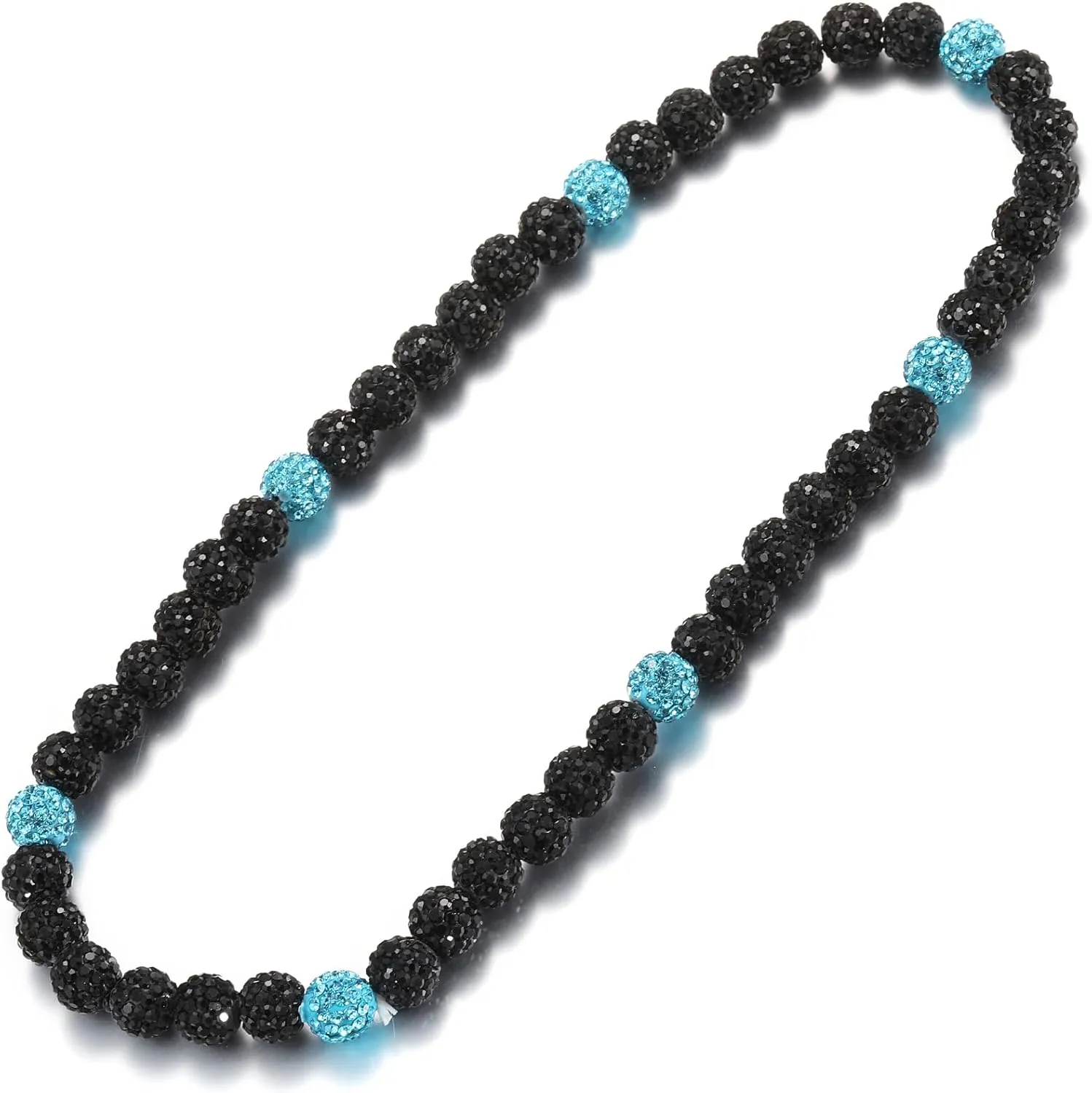 RWQIAN Baseball Beaded Necklace for Men Boys, Bling Drip Chains Inspired Accessory With Diamond Rhinestone Discoball, Jewelry Making Gift for Baseball Team Athletes