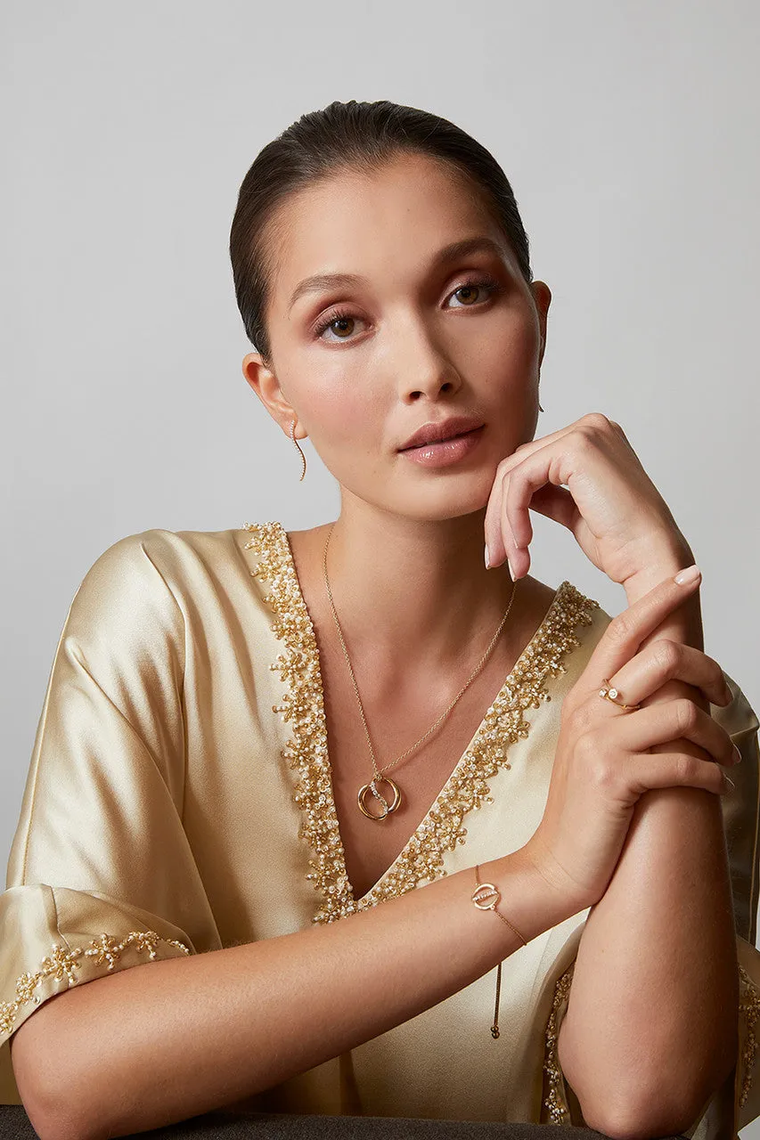 Shangri-La Yin-Yang 14K Gold and Diamond Bolo Bracelet