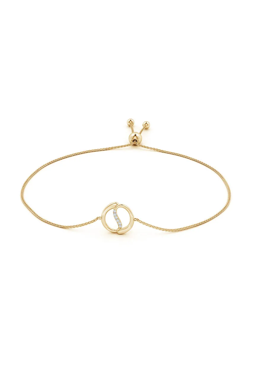 Shangri-La Yin-Yang 14K Gold and Diamond Bolo Bracelet