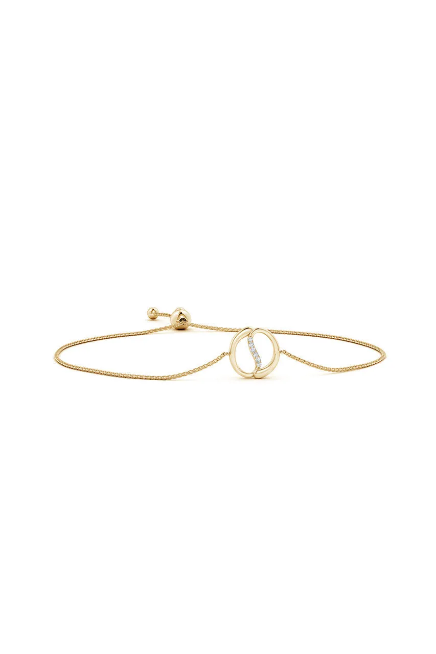 Shangri-La Yin-Yang 14K Gold and Diamond Bolo Bracelet